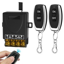 30A 12V Wireless Remote Control Switch Kit - Heavy Duty Relay with 2 Remotes,...