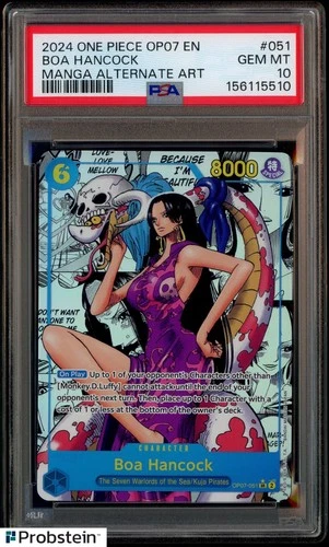 2024 One Piece OP07 En Manga Alternate Art #051 Boa Hancock PSA 10 GEM MINT