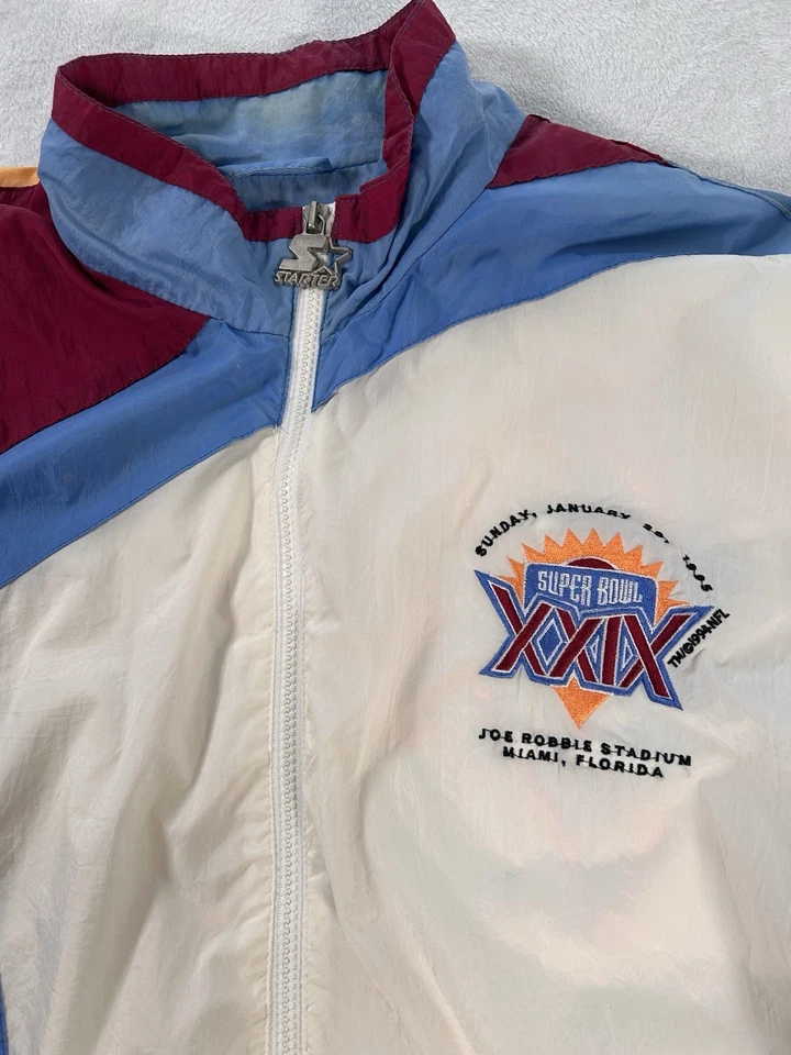 Vintage Starter Super Bowl Jacket Large Chargers vs 49ers Football Rare 1995 - Image 4 of 4