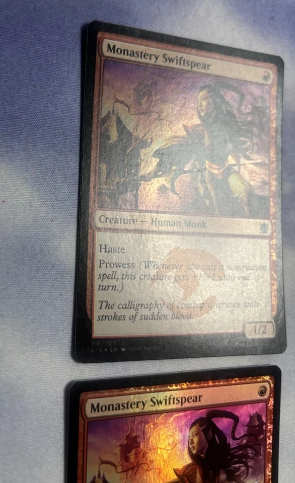4X MTG Monastery Swiftspear FOIL Khans Of Tarkir Magic The Gathering Light Play - Image 3 of 4