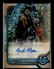 Justin Moore 2021-22 Bowman Chrome U Orange Shimmer Refractor Auto 13/25 