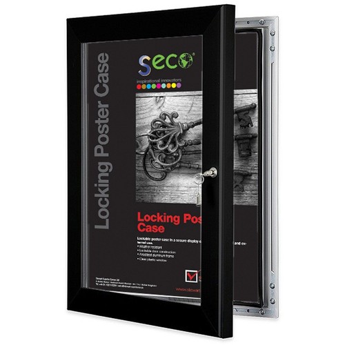 SECO 40” x 60” Black Locking Poster Display Case | Aluminum Frame | Indoor Sign
