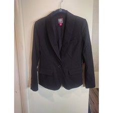 Vince Camuto Womens Black Single Button Tailored Blazer Jacket Size 00 NWT