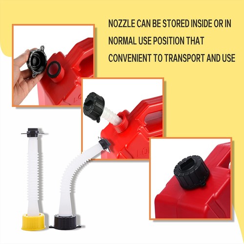 PartyKindom Flexible Fuel Can Spout Nozzle - Replacement Long Spout For Gasoline Cans, Anti-Leak-450647