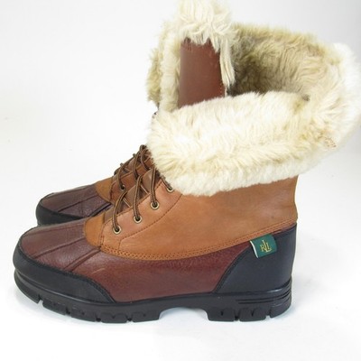 Lauren Ralph Lauren Quinta Boots Womens Size 10 Brown Fur Lined Snow Winter