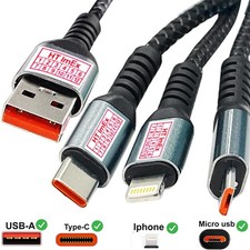 3in1 micro USB Schnell Ladekabel 100W für Samsung Galaxy S4 La Fleur (i9505)