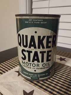 VINTAGE QUAKER STATE MOTOR OIL 1 QUART CAN EMPTY NO LID