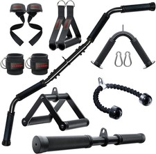 Cable Machine Attachments Gym LAT Pull Down Triceps Set