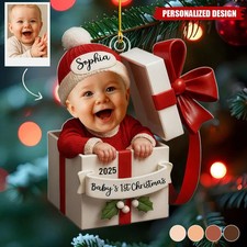 Baby Photo First Christmas 2025- Personalized Acrylic Ornament