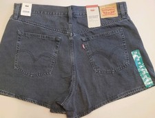 NWT Levi's High-Waisted Mom Shorts Black Light Wash Women's Size 34 Size 18