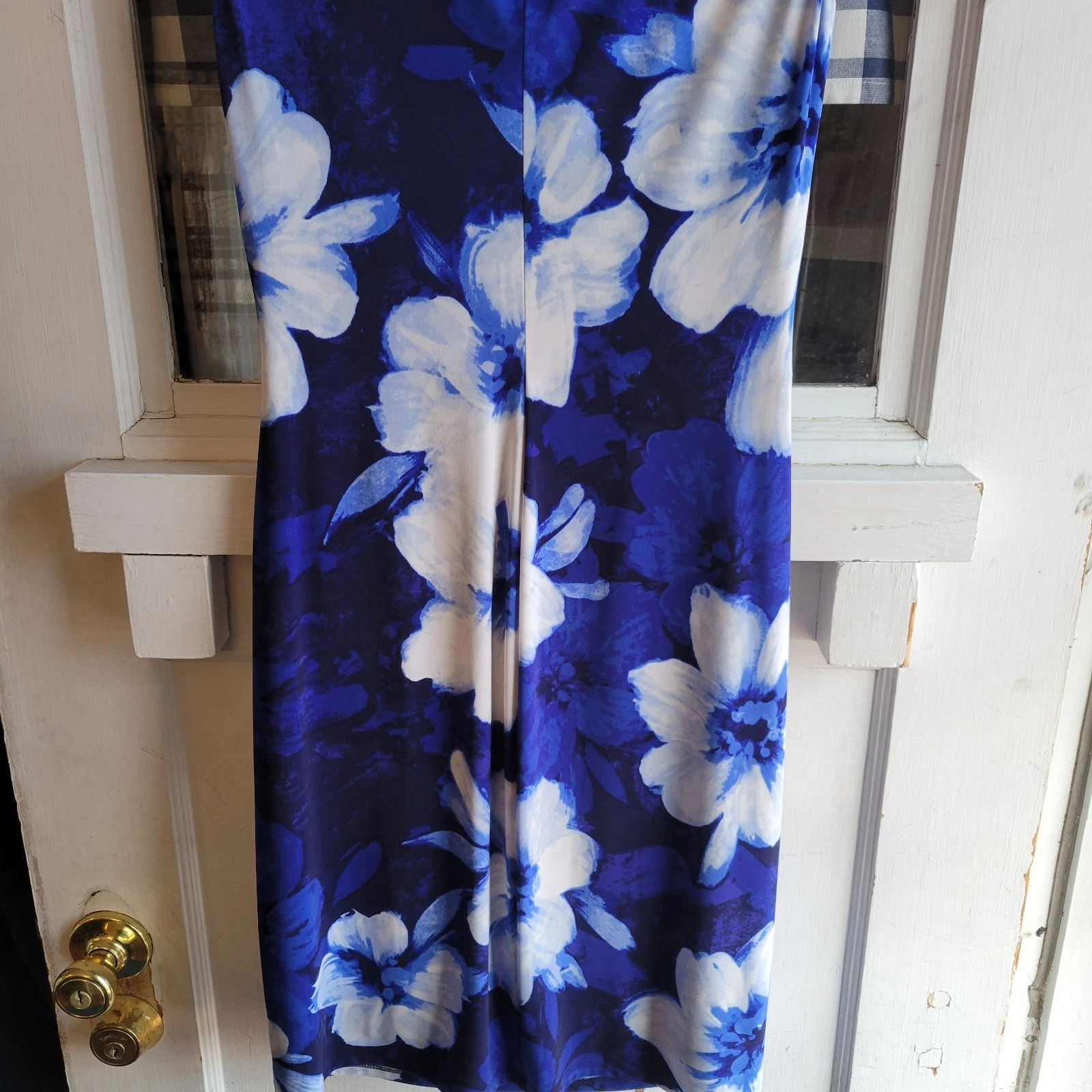 VETEMENTS Abito pullover donna Lauren Ralph Lauren blu bianco floreale senza maniche taglia 8