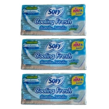 3x Sofy Thin Pads Cooling Fresh Slim Panty Liner Absorbency 32 Count Sanitary