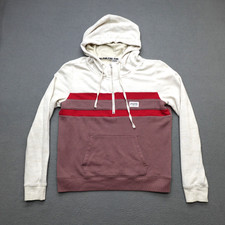 Victoria's Secret Pink 1/4 Zip Hoodie Women s Size L Colorblock Maroon White