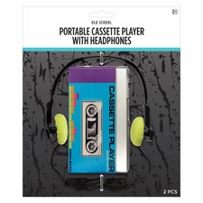 Portable Cassette Player 80's Toy Prop Fancy Dress Halloween Costume Accessory