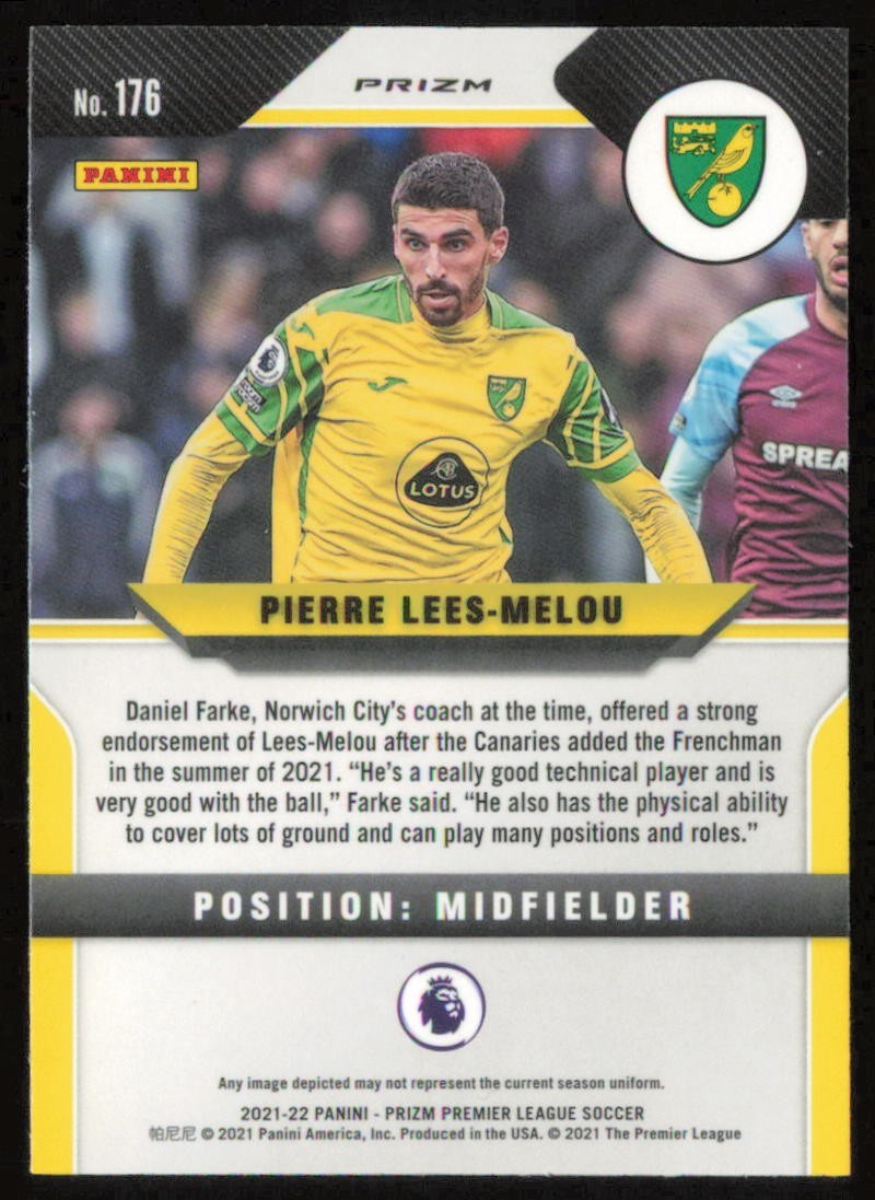 2021-22 Panini Prizm Premier League 176 Pierre Lees-Melou Silver Prizm Rookie RC thumbnail 2