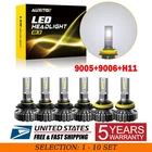 6-60X AUXITO H11 9005 9006 LED Headlight Bulb High Low Beam Combo 6500K White B3