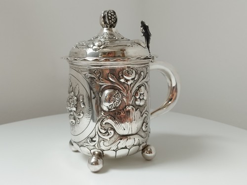 Antik 830 Silber Krug Humpen, Import Schweden