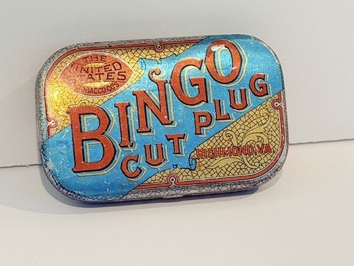 ANTIQUE BINGO CUT PLUG TOBACCO ADV POCKET TIN/RICHMOND, VA