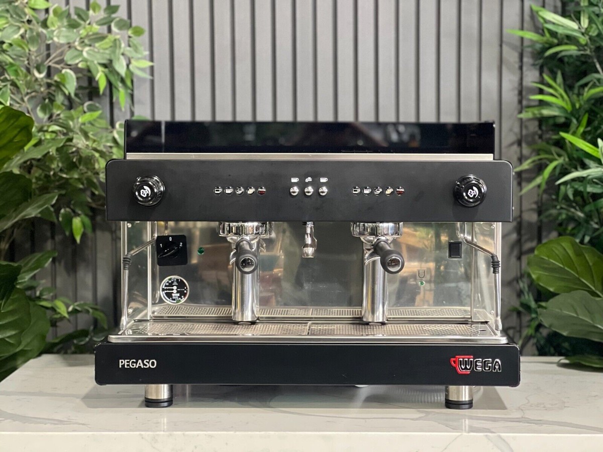 WEGA PEGASO EVD 2 GROUP ESPRESSO COFFEE MACHINE BLACK COMMERCIAL 