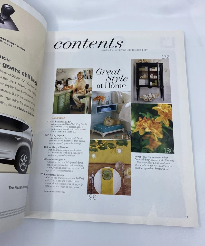 Revista Martha Stewart LIVING, gran estilo en casa - edición de septiembre de 2007 #166 - en muy buena condición Foto 4 de 4