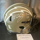 Ladd McConkey Los Angeles Chargers Salute to Service Autographed Helmet BAS
