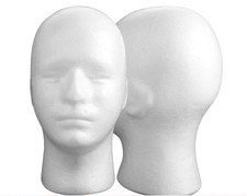 Mens Foam Head Polystyrene Male Hat Stand Display Rack Mannequin Head Model UK