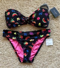 Kate Spade Women's Fruits Bandeau Ring Bikini Top & Bottoms Size small