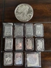 Johnson Matthey 1 oz Silver Bars & 2009 Silver Round Lot 999 Fine 10 oz