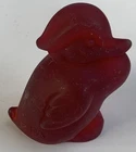 Fenton for Heisey HCA 1992 Red Slag Glass Duckling Figurine Gold Series