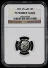 2005-S Proof Roosevelt Silver Dime 10c NGC PF70 UCAM Ultra Cameo