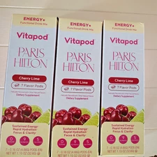 Paris Hilton Vitapod 21 pods CHERRY LIME Energy + 0 sugar 5 calories