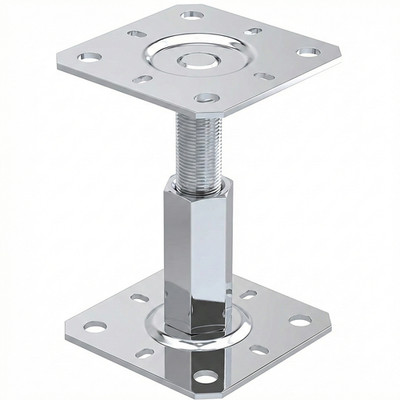 Höhenverstellbarer Zaunpfostenträgerfuß - verschraubt 100-150 mm Hub