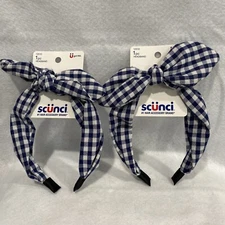 Lot Of 2 Scunci Headband With Bow Blue, 4th July, Memorial and Other Holidays ￼