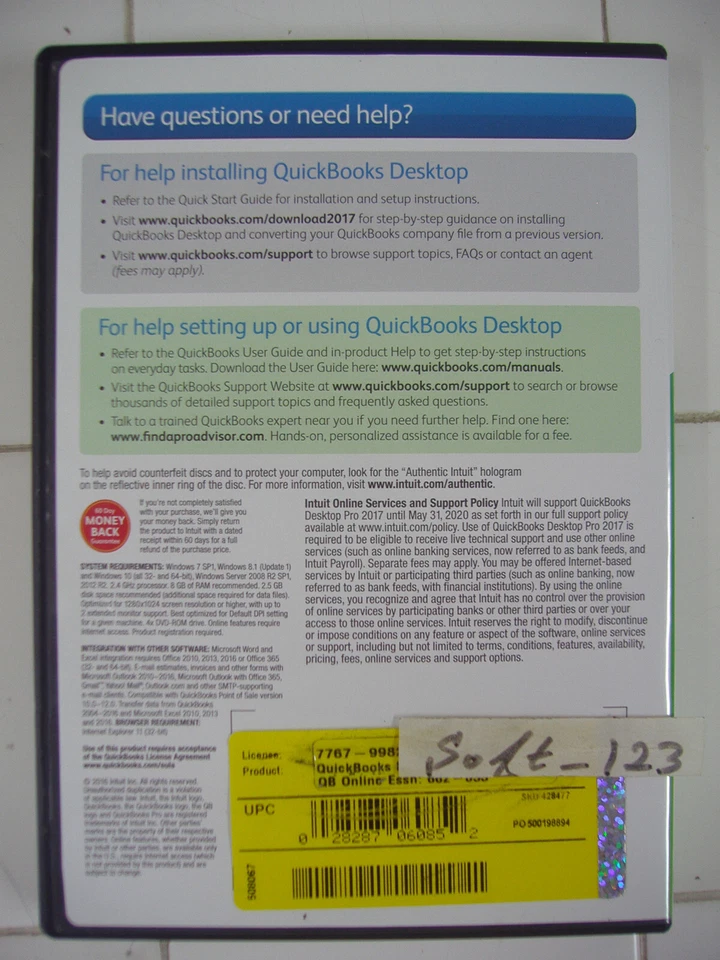 INTUIT QUICKBOOKS PRO 2017 DESKTOP FOR WINDOWS FULL US/ENGLISH RETAIL VERSION - Image 3 of 4