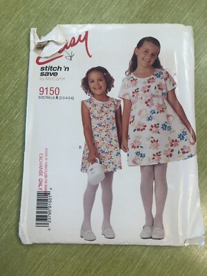EASY STITCH N SAVE 9150, Girls Dresses Patterns,   Sizes 2-6  UNCUT