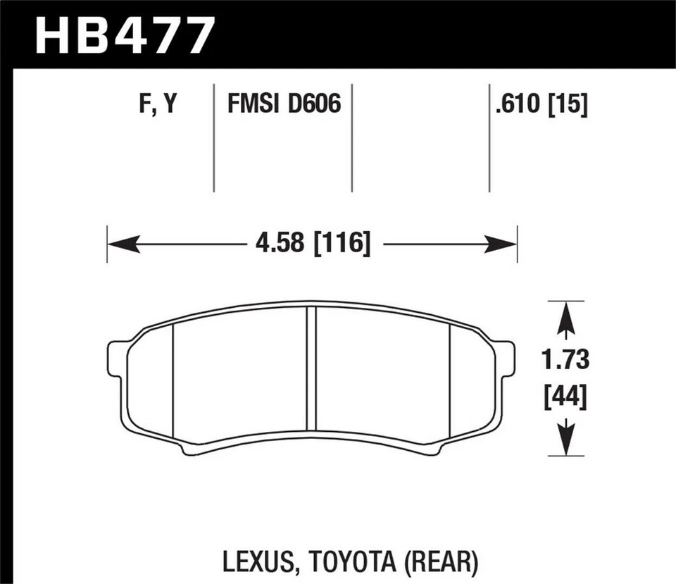 Hawk Rear Disc Brake Pad Set Fits 1996-1997 Lexus LX450  HPS Disc Brake Pad Foto 3 de 4
