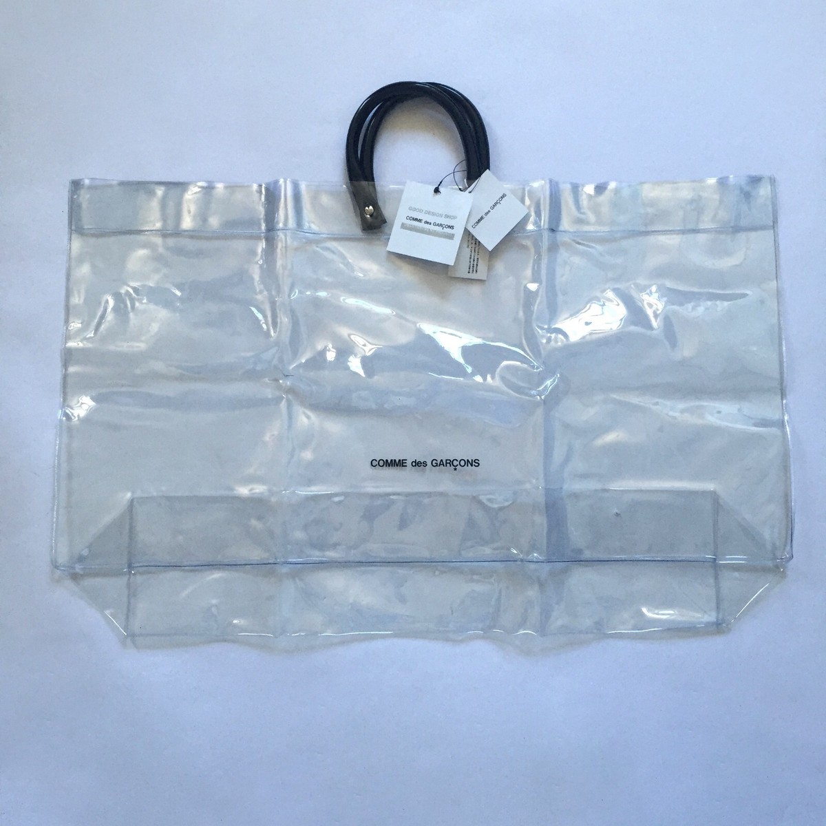 NWT Comme des Garcons CDG Good Design Shop Clear Logo Tote