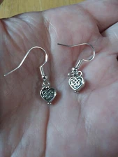 Celtic Knot Heart Earrings Irish 925 sterling silver earwire