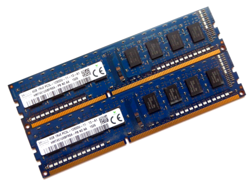 DESKTOP-RAM - 2x HYNIX | 4GB | DDR3 | 1Rx8 | PC3L-12800U | 1600M | GETESTET - Bild 1 von 1