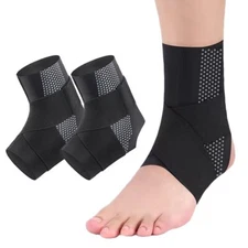 Ankle Braces Compression Sleeve Plantar Fasciitis Arch Support Black XXL 2PCS