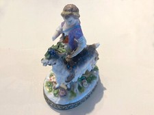 Ragazza con capro Rudolstadt Turingia Ernst Bohne figli 1901-37 dipinto a mano