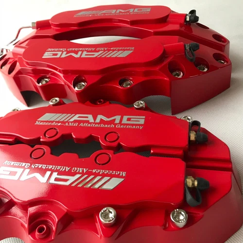 Red AMG Silver Logo Car Disc Brake Caliper Covers Front &Rear for Benz E280 E350 - Picture 14 of 14