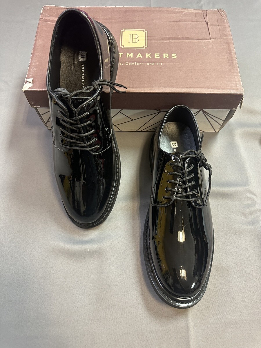New Bootmakers Black Derby 469 Stay Shine Patent Leather Dress Shoes -  Men's 12D | eBay