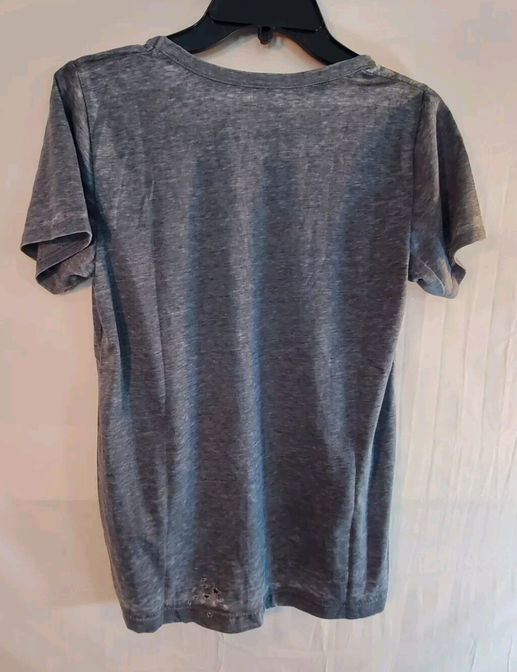 MOUCHETTE Women's Medium Shredded Boyfriend Tee Gray Short Sleeve Shirt