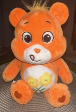 Unlock The Magic Care Bears FRIEND BEAR 9" Plush Orange Toy with Flowers