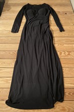 xscape Women’s lace sleeve maxi dress size 8 black E12 
