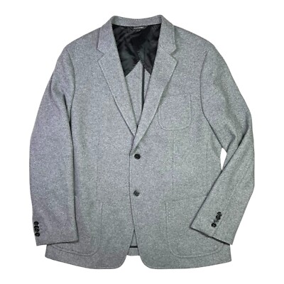 Banana Republic Men's 46 Long Slim Fit Grey Wool Blend Blazer Mario Bellucci