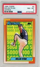 Nolan Ryan 1990 Topps Astros #4. PSA Graded NM-MT 8