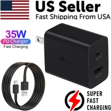 35W PD Power Adapter Duo USB-C-USB-A Fast Wall Charger For Samsung Galaxy S23 S2