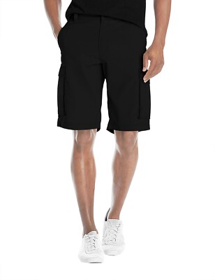 Agile Mens Super Comfy Flex Waist Cargo Shorts ASH45172 Black 30